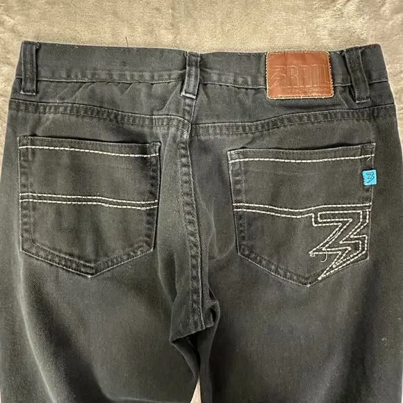 Y2K Third Rail A Zoo York Production Black Denim Jeans Size 36/30 - Picture 8 of 8